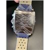 Image 2 : MENS LOUIS LACOMBE WATCH, SQUARE DIAL WITH WHITE SUB DIALS, LEATHER STRAP,