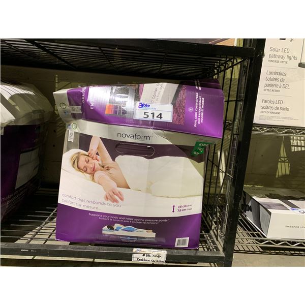 NOVAFORM COMFORTGRANDE PLUS GEL MEMORY FOAM 3" MATTRESS TOPPER KING SIZE