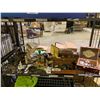 Image 1 : SHELF OF ASSORTED ITEMS INCLUDING; HOME DECOR, CIGAR BOXES, RUSTIC BELL & MORE