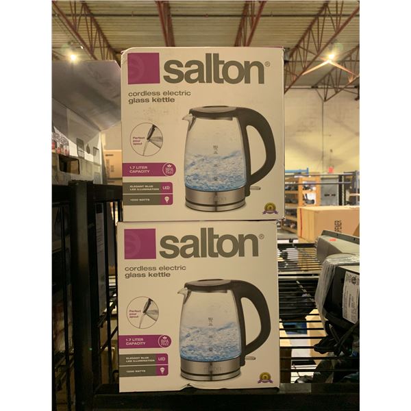 2 SALTON CORDLESS ELECTRIC GLASS KETTLES