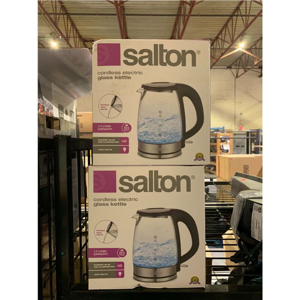 2 SALTON CORDLESS ELECTRIC GLASS KETTLES