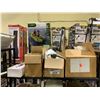 Image 1 : SHELF LOT OF ASSORTED ITEMS INCLUDING; FACE MASKS, LED WALL MOUNTS AND MORE