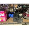 Image 3 : SHELF LOT OF ASSORTED ITEMS INCLUDING; HAMMERS, WEIGHTS, SIZE 11 MEN'S BOOTS AND MORE