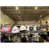 Image 1 : SHELF LOT OF HARD HATS, GRILL PRO GAS BBQ COVER AND MORE