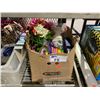 Image 3 : SHELF LOT OF ASSORTED ITEMS INCLUDING; FAKE FLOWERS, BALLOONS, NASCAR SEAT WARMERS AND MORE