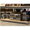Image 1 : SHELF LOT OF VINTAGE STEREO EQUIPMENT AND INSIGNIA RADIO