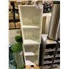 Image 2 : LOT OF 2 WHITE SHELVING UNITS, GARBAGE CAN AND MORE