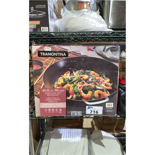 TRAMONTINA CARBON STEEL 16" WOK PRE SEASONED