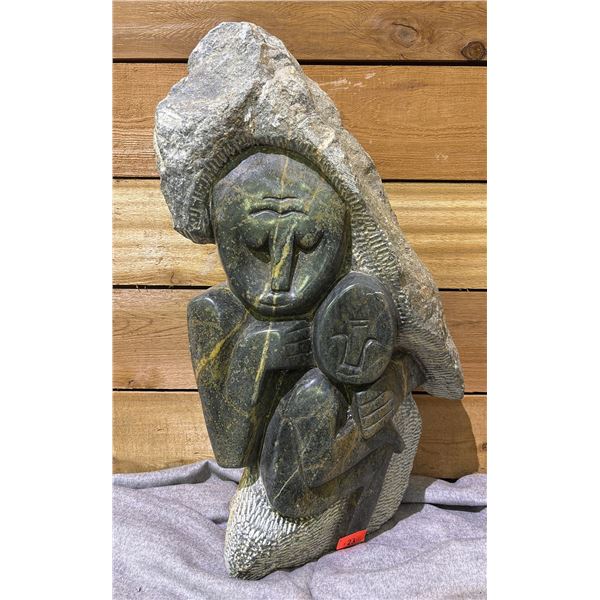 AFRICAN STONE SCULPTURE 22.5" TALL