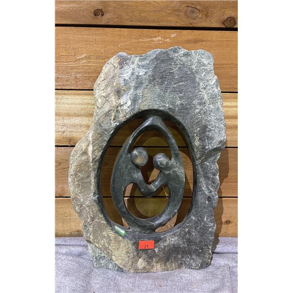 AFRICAN STONE SCULPTURE 20.5" TALL
