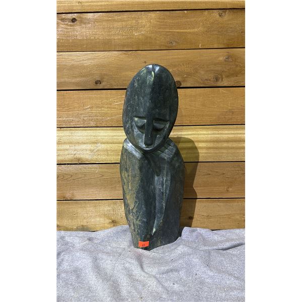 ARTIST SIGNED STONE SCULPTURE 24" TALL