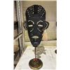 Image 2 : METAL ZULU MASK CANDLE HOLDER 23.5" TALL