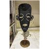 Image 2 : METAL ZULU MASK CANDLE HOLDER 23.5" TALL