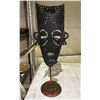 Image 2 : METAL ZULU MASK CANDLE HOLDER 23.5" TALL