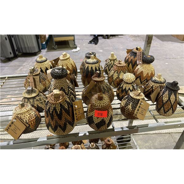 20 ASSORTED TRADITIONAL ZULU HERB CONTAINERS
