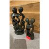 Image 2 : 2 AFRICAN STONE SCULPTURES 8.5" AND 6" TALL