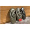 Image 2 : 3 AFRICAN STONE SCULPTURES 7" TALL