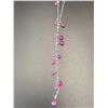 Image 2 : 10KT WHITE GOLD 45CM NECKLACE WITH 16 PEAR SHAPED BRIOLETTES OF NATURAL RUBY, TOTAL WEIGHT 2.70G,