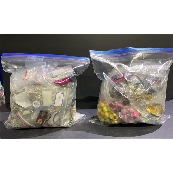 2 BAGS OF ASSORTED COSTUME JEWELRY