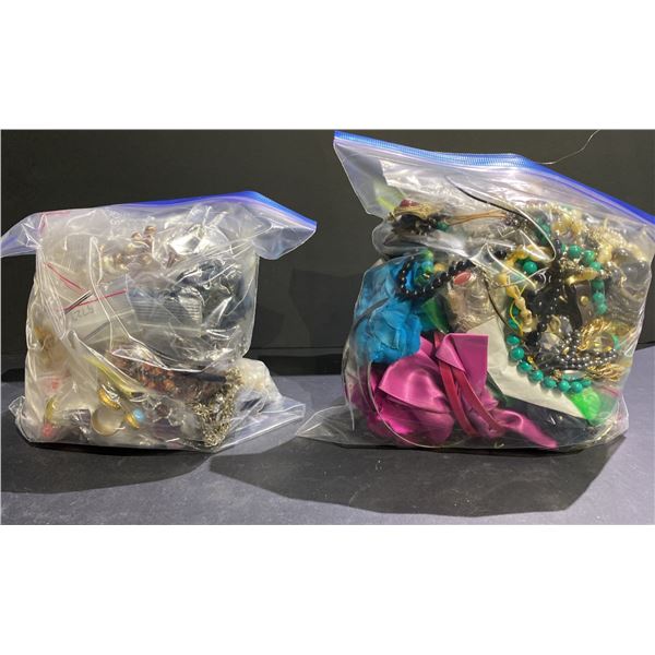 2 BAGS OF ASSORTED COSTUME JEWELRY