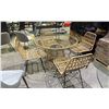 Image 2 : GLASS TOP DINING TABLE WITH 4 MATCHING CHAIRS APPROX 45" DIAMETER