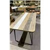 Image 4 : RUSTIC LOOK DINING TABLE APPROX 59 X 31.5"