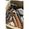 Image 2 : BOX OF CANON BALLS, ROCKS, TELESCOPES AMMO BELT AND BINOCULARS