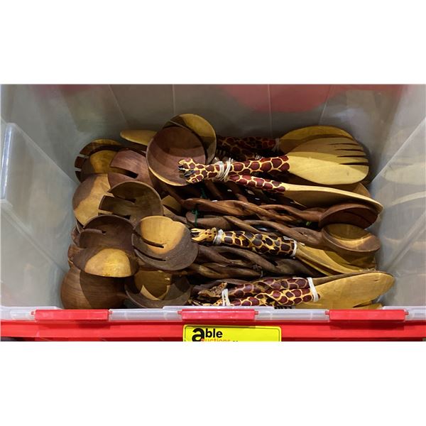 BIN OF AFRICAN CARVED SALAD SERVERS