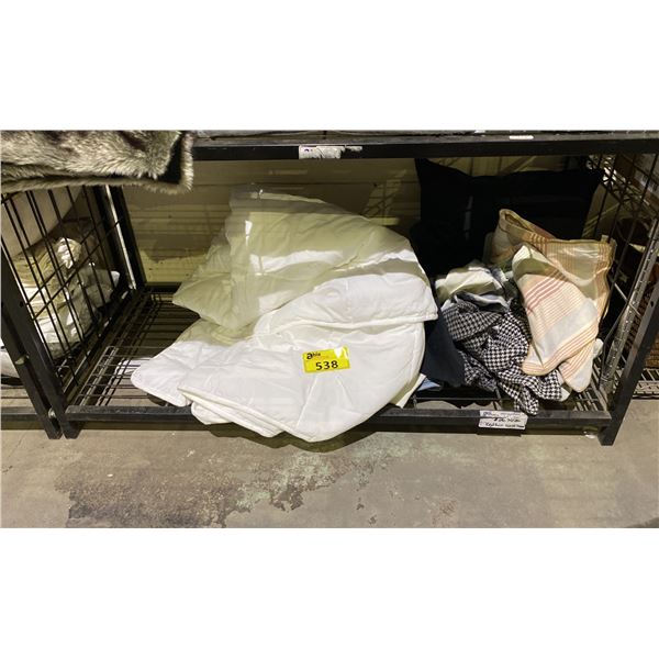 SHELF LOT OF BEDDING