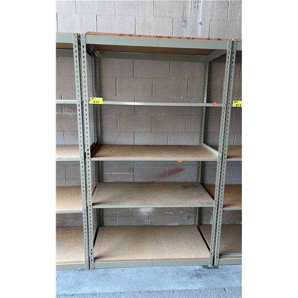 5 TIER METAL SHELVING UNIT WITH WOODEN SHELVES