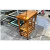 Image 2 : 3 TIER WOODEN ROLLING SERVING CART