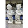 Image 2 : CEMENT GARDEN STATUES APPROX 19" TALL - 2 CHERUBS AND 2 ANGELS