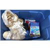 Image 1 : BIN OF DOLLS, HARRY POTTER BOOKS, COLOURED PENCILS AND MORE