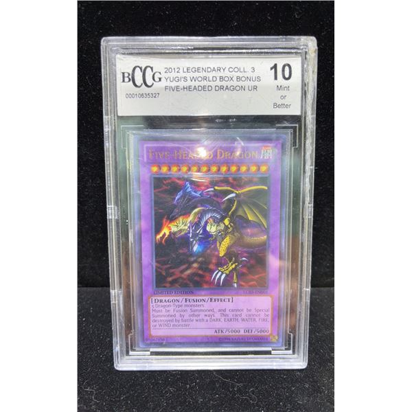 GRADED 10- YU-GI-OH! 2012 LEGENDARY COLL. 3 YUGI'S WORLD BOX BONUS FIVE-HEADED DRAGON