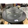 Image 2 : VULCAN (FP-541 BK) ROUND BLACK OUTDOOR FIRE PIT TABLE APPROX. 42"W WITH SAFETY GLASS