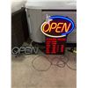 Image 1 : NEWON COMMERCIAL ELECTRIC 'OPEN' SIGN WITH BUSINESS HOURS, & A COMMERCIAL ELECTRIC 'OPEN' SIGN