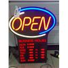 Image 2 : NEWON COMMERCIAL ELECTRIC 'OPEN' SIGN WITH BUSINESS HOURS, & A COMMERCIAL ELECTRIC 'OPEN' SIGN