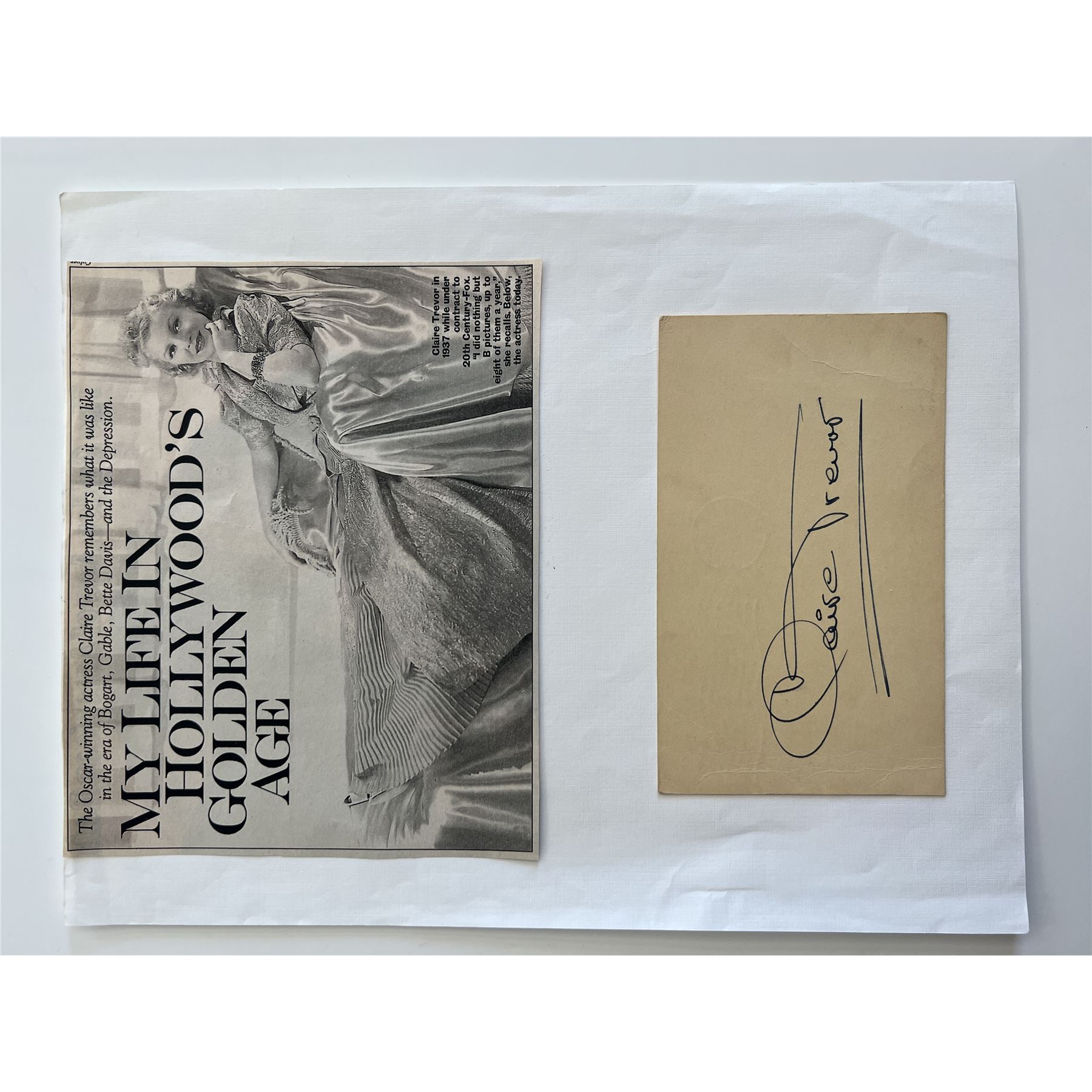 Key Largo Claire Trevor original signature with photo