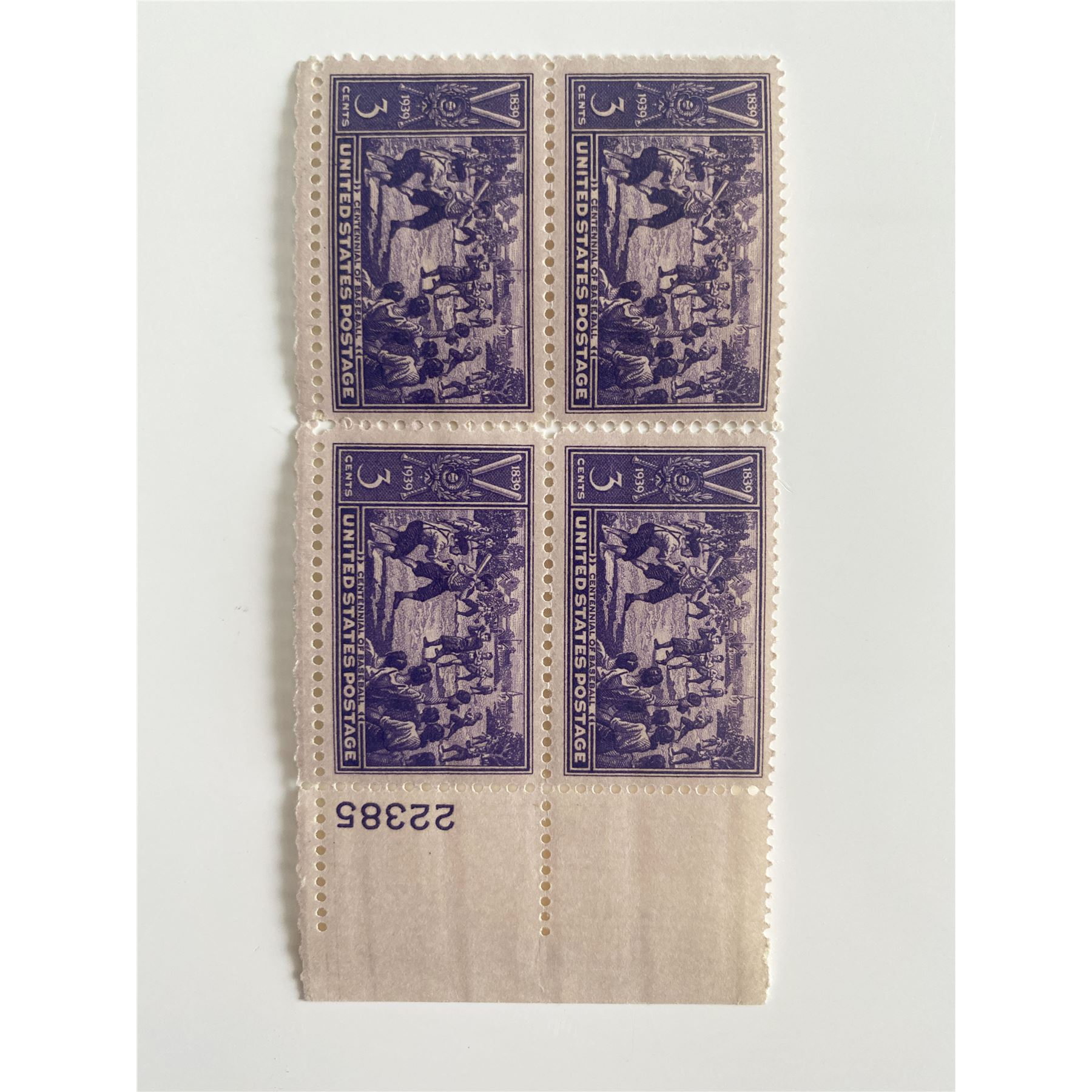 Centennial of Baseball US Postage Set of 4 stamps