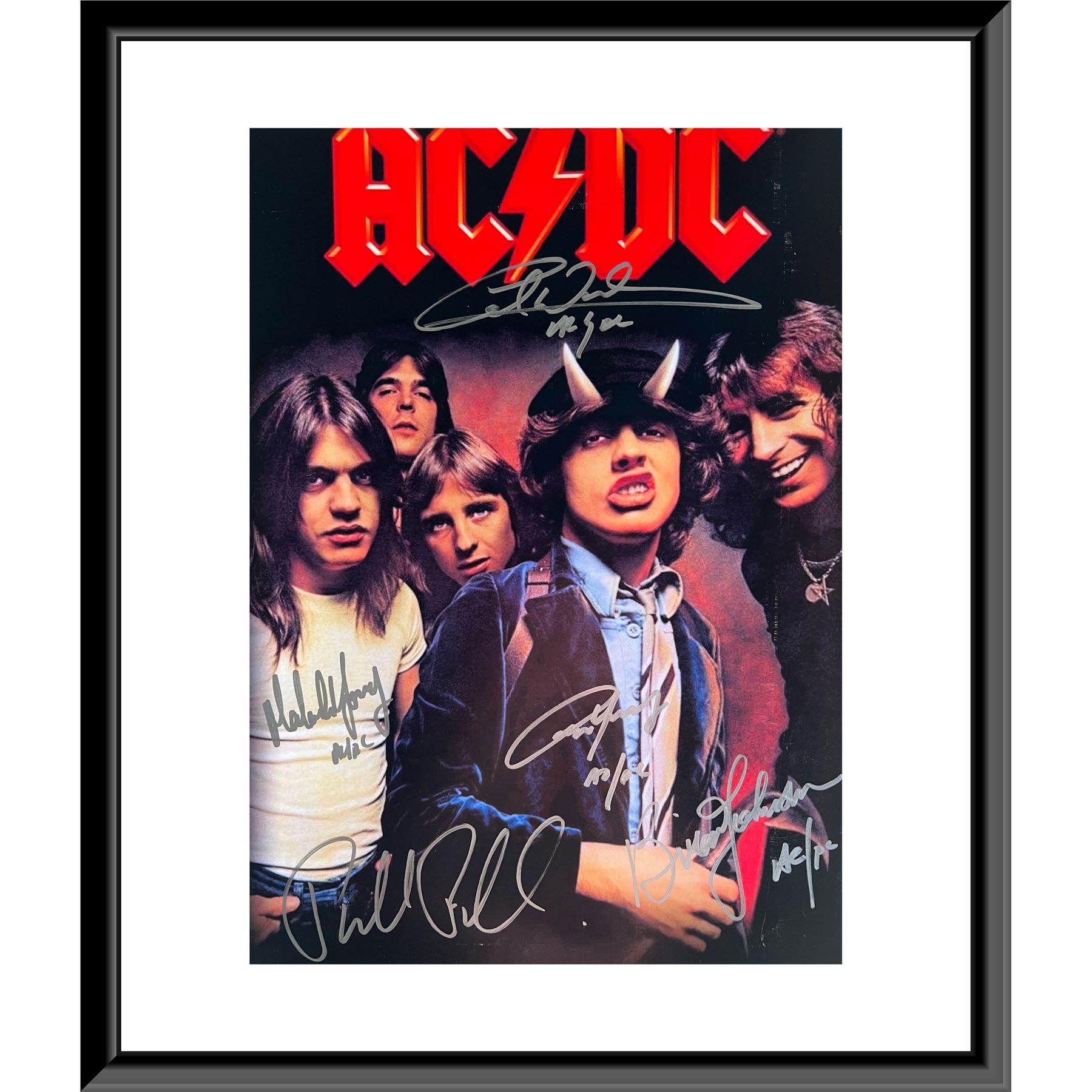 AC/DC band signed mini poster