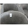 Image 2 : 6-Grey Microfiber Button Tufted Side Chairs - Pair - 6 X $