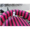 Image 2 : Pink/Black Striped Chrome Base Bar Stools - Pair