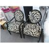 Image 1 : Zebra Print Contemporary Armchair - Pair