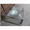 Image 1 : Contemporary Brown Metal Glasstop Coffee Table