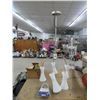 Image 1 : Contemporary 5 Light Chandelier, Lucite Stand, Liquid Gold Tanning Mits,