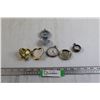 Image 1 : (4) Pocket Watches, Compass - (1) Watch is Missing Some Parts