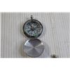 Image 3 : (4) Pocket Watches, Compass - (1) Watch is Missing Some Parts