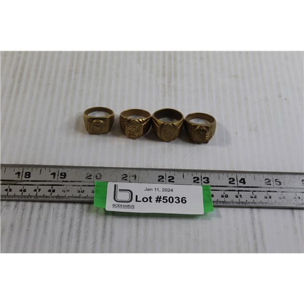(4) Men's Rings - Stamped 18k