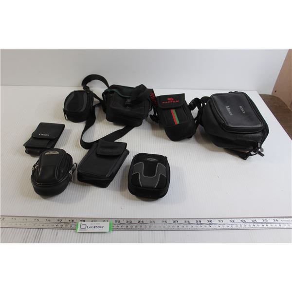 (8) Assorted Camera Cases - Fuji, Sony, Optex, Lowepro, Canon