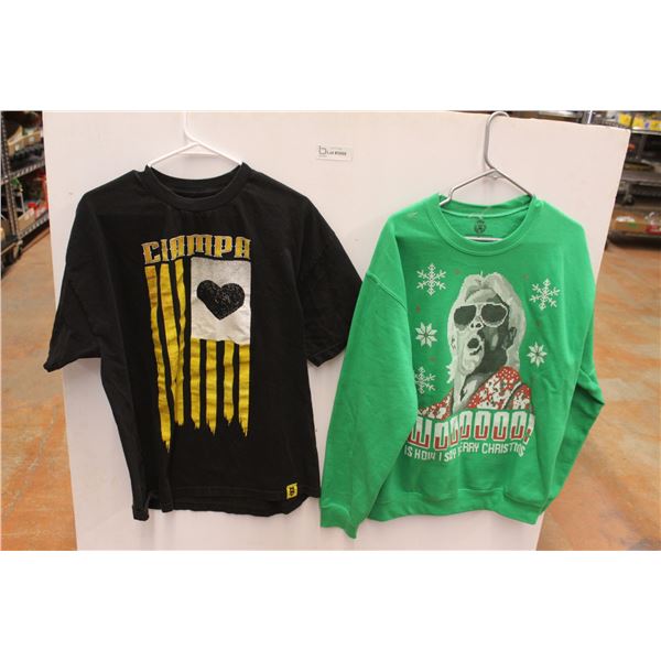 * Ric Flair WWE Christmas Sweatshirt (Men's M), Ciampa NXT T-Shirt (Men's XL)